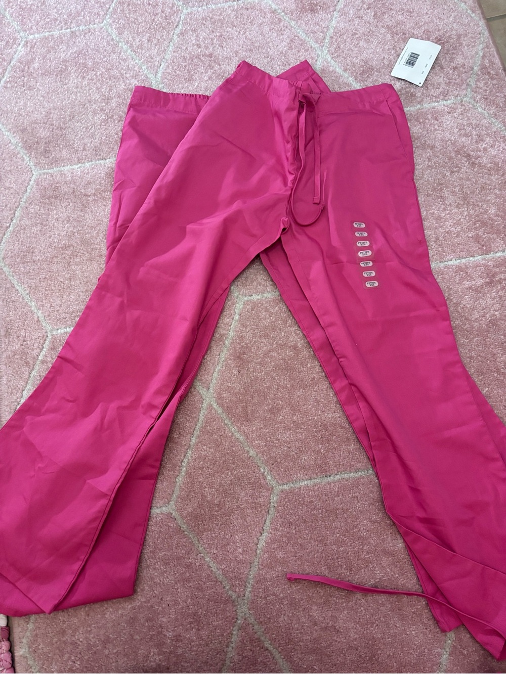 Bundle of Cherokee Hot Pink Scrub Pant Sets and Tops